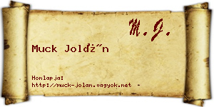 Muck Jolán névjegykártya