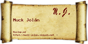 Muck Jolán névjegykártya